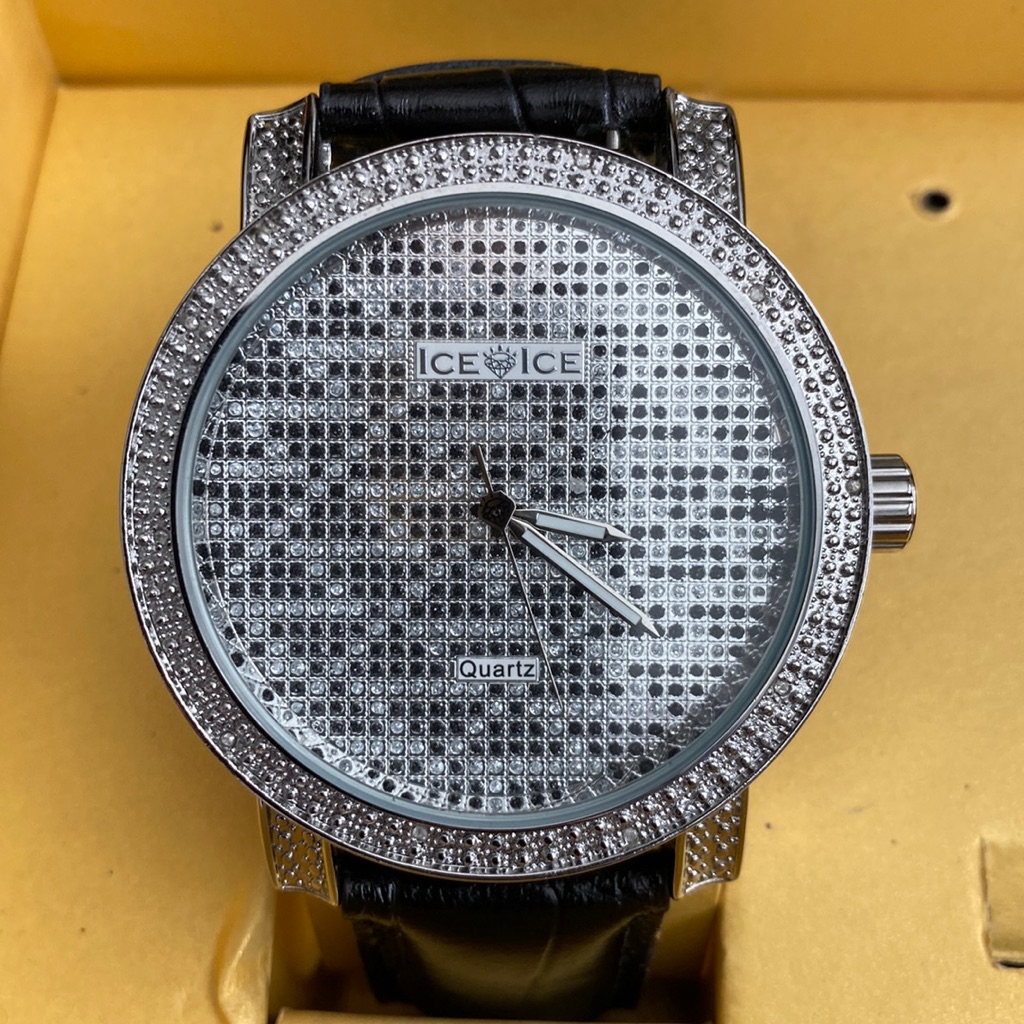 Brand New “Ice Ice Volcano” Genuine Diamonds Bezel Large Face Men’s Watch. Nice!